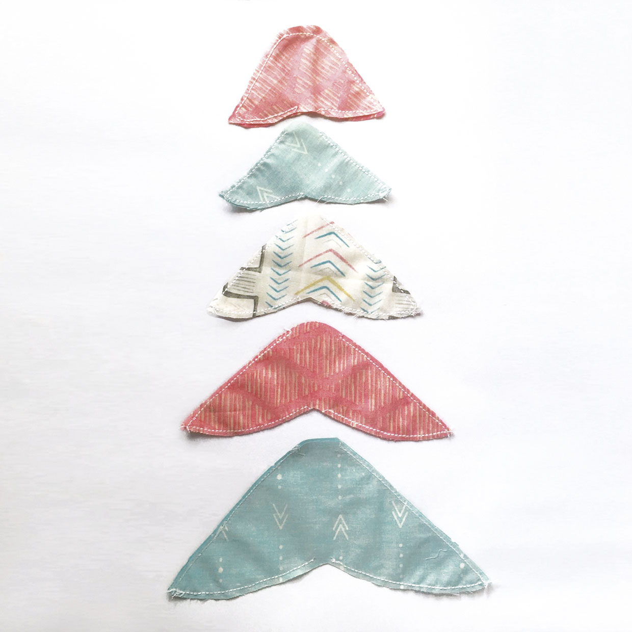 Fabric Christmas tree pattern step three