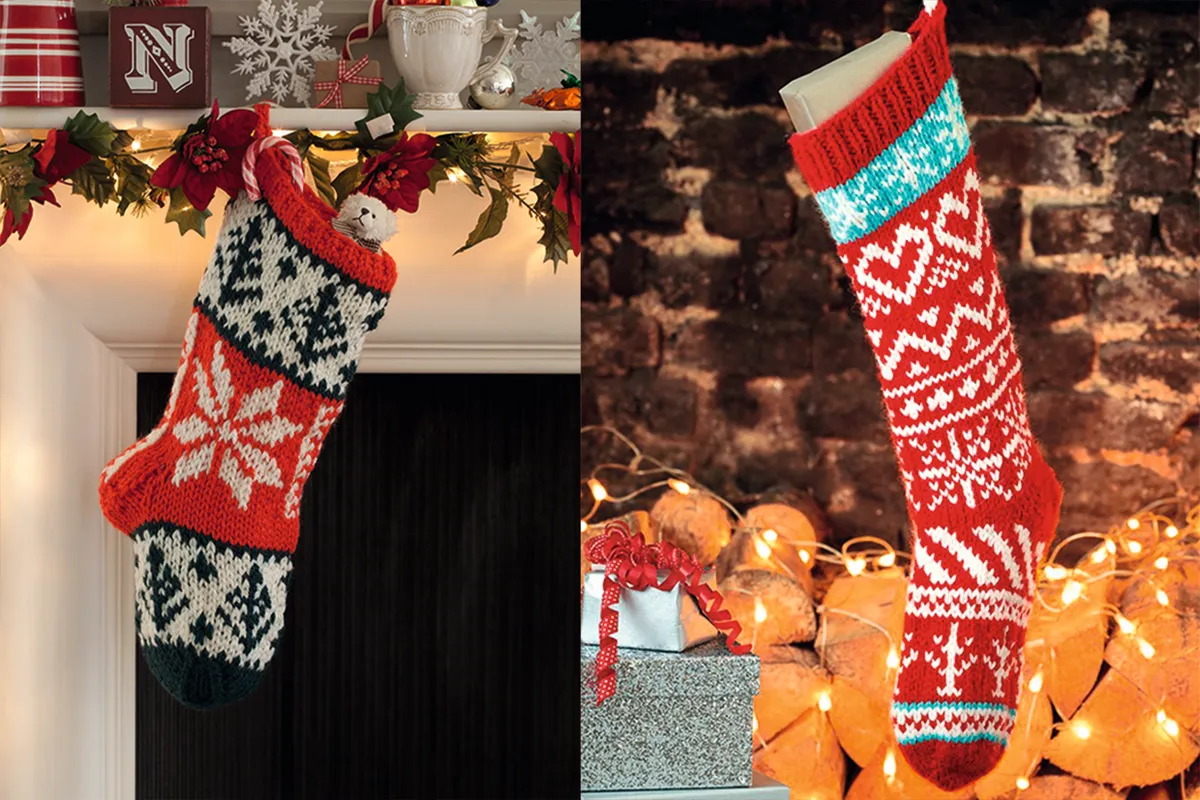 vintage christmas stocking knitting pattern main
