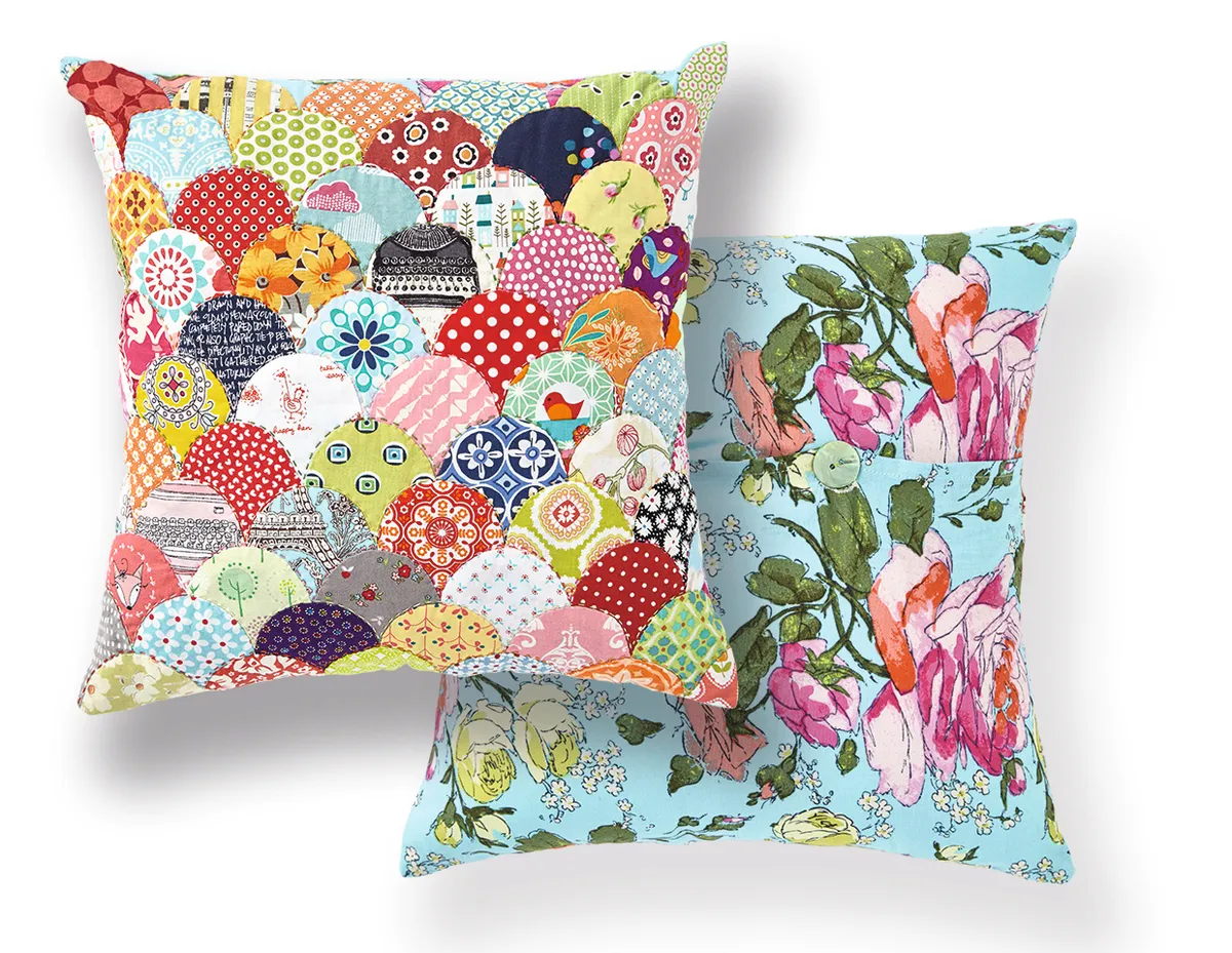 Clamshell patchwork cushion