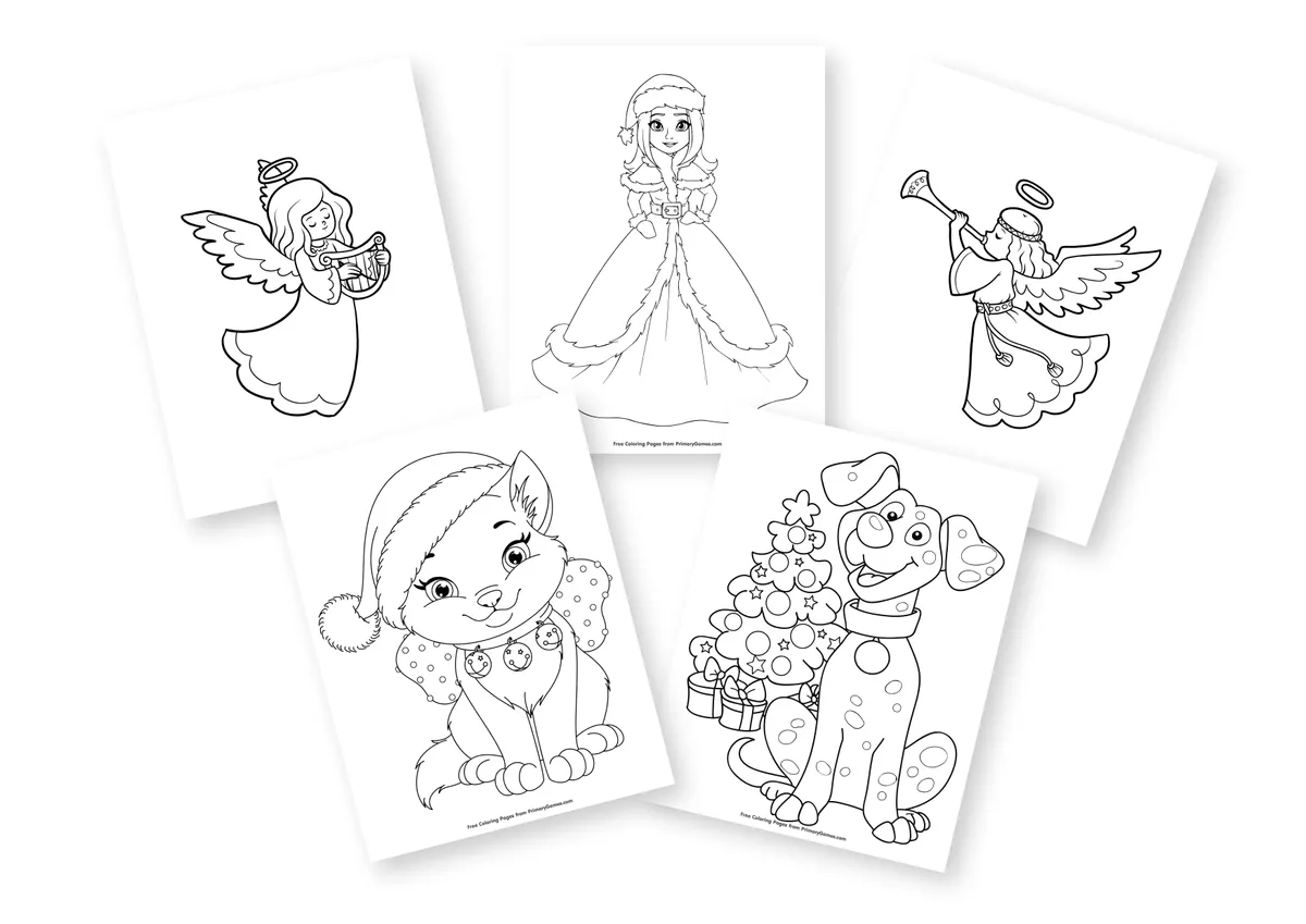 Primary Games Christmas colouring pages