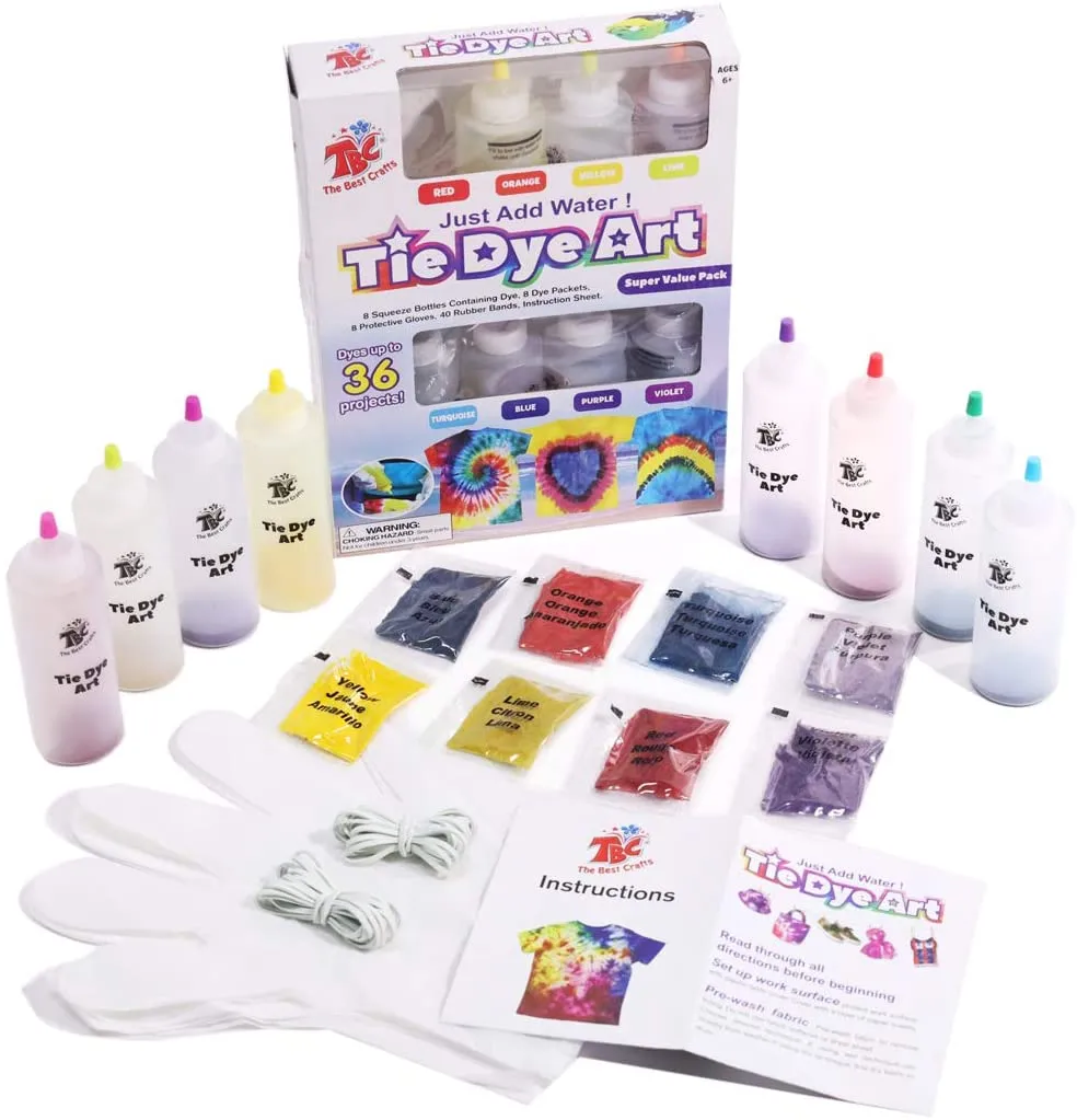 Teens & Tweens 10 Colour Party Tie Dye Kit - Bright Crafts