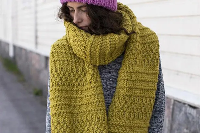Free scarf knitting pattern Novita Aino