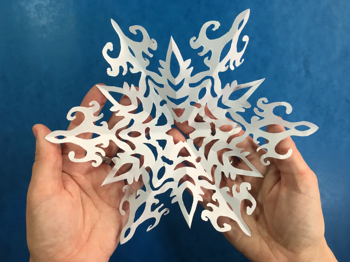 How to make a paper snowflake - step 8