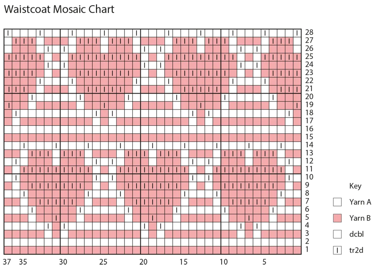 Waistcoat pattern mosaic chart