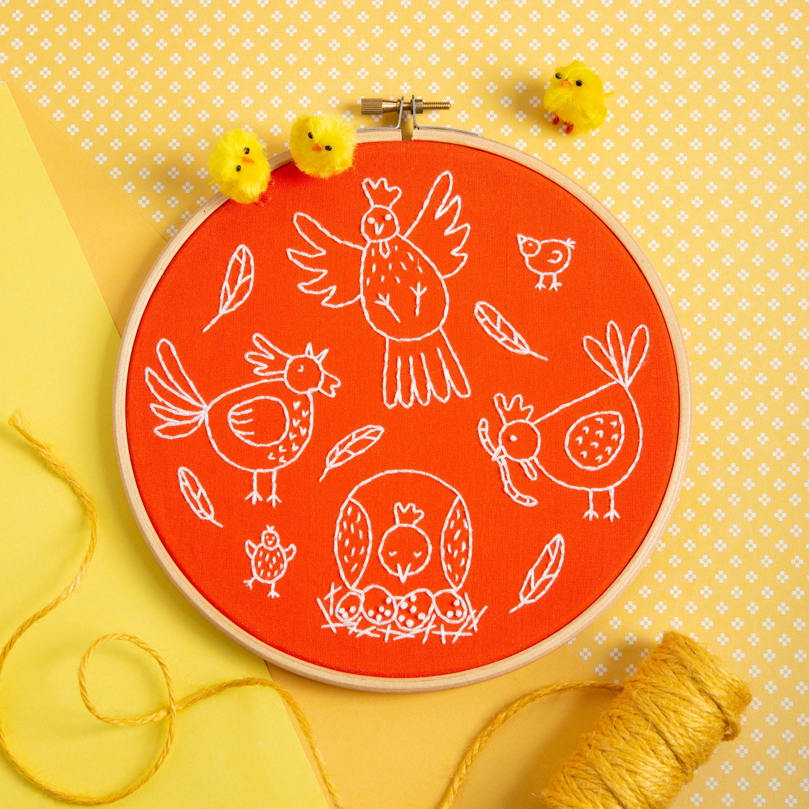 chicken embroidery design kit