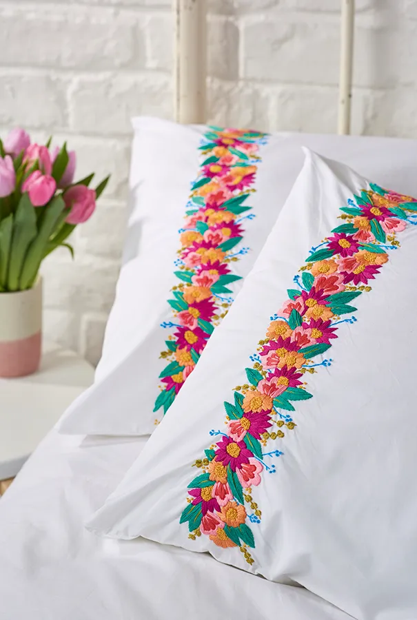 DIY embroidered pillow case 2