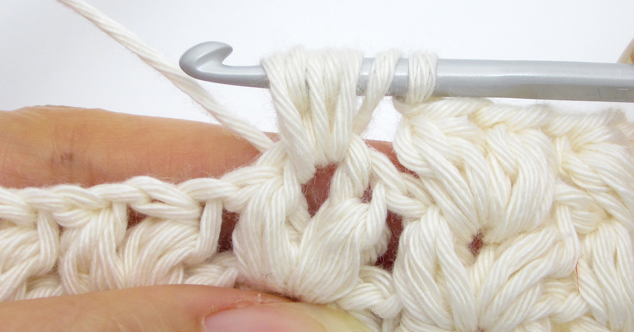 How to crochet knit stitch – puff knit stitches – step 04