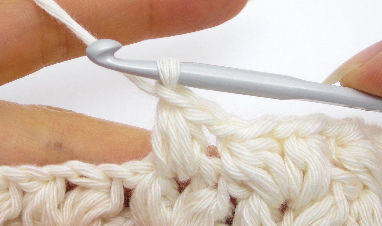 How to crochet knit stitch – puff knit stitches – step 06