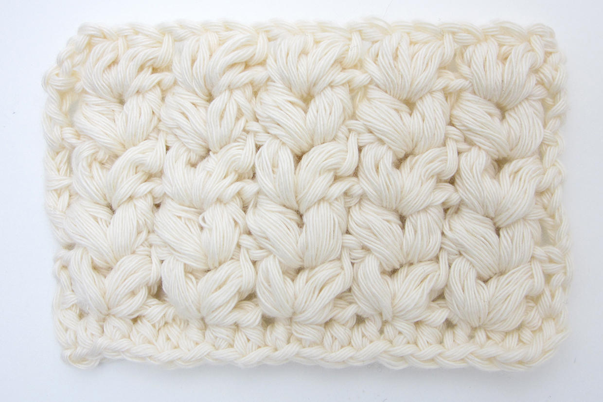 How to crochet knit stitch – puff knit stitches – step 09