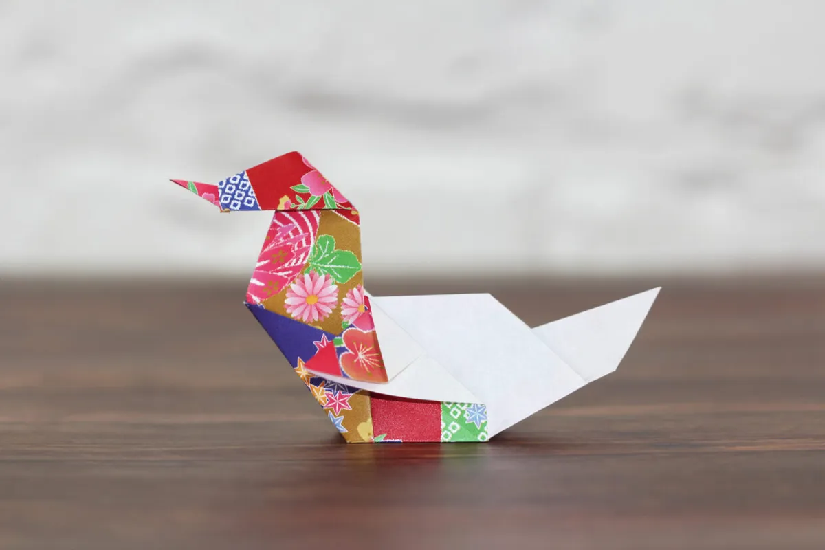 How to make an origami duck - completed origami duck, image 4