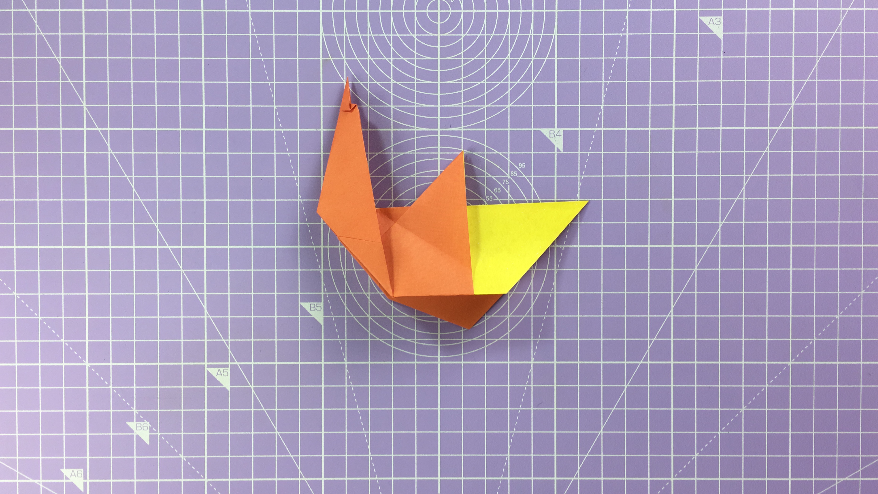 How to make an origami duck - step 13a