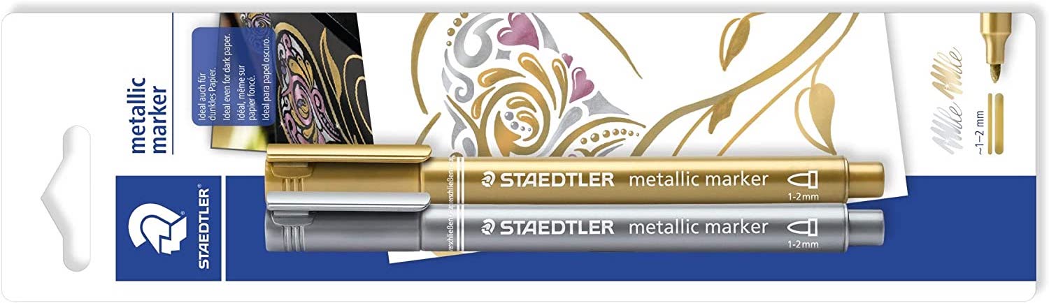 Staedtler metallic markers, gold and silver, Amazon