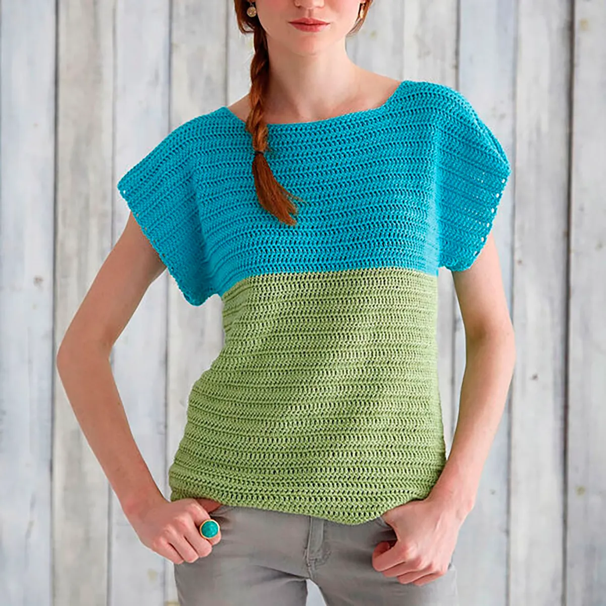 colourblock top beginner crochet pattern