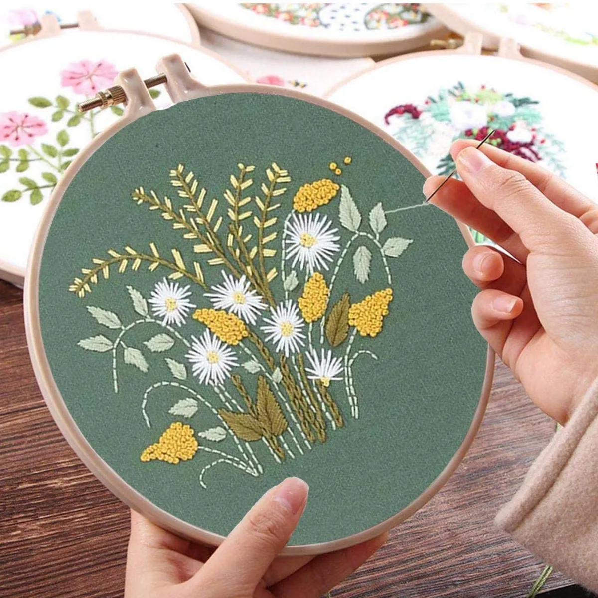 craft kits for adults embroidery daisy