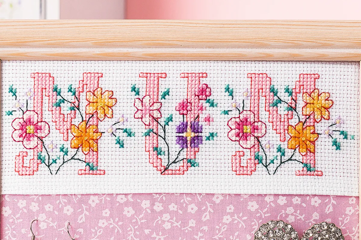 mothers day cross stitch detail