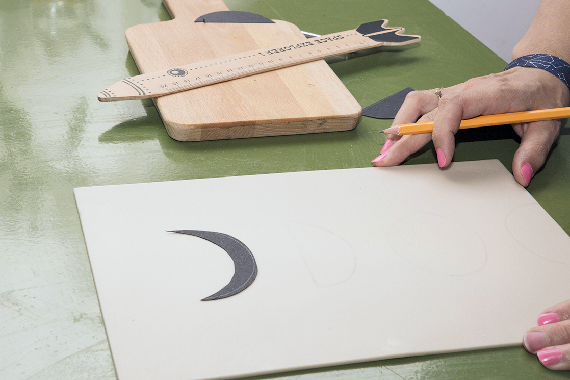 diy lino printing phases of the moon step3