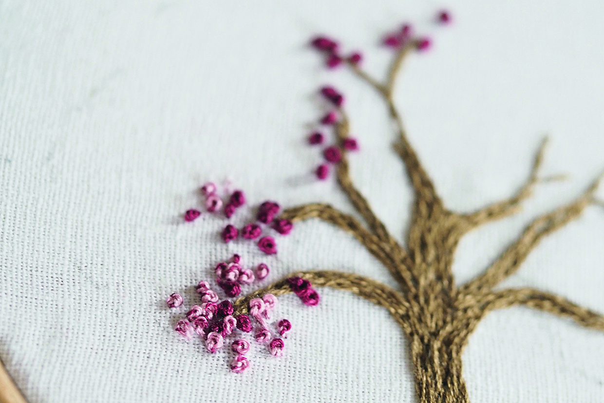 French knot cluster flowers (embroidery pattern) | hopebroidery