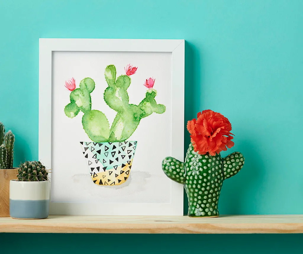 How to paint a watercolour cactus