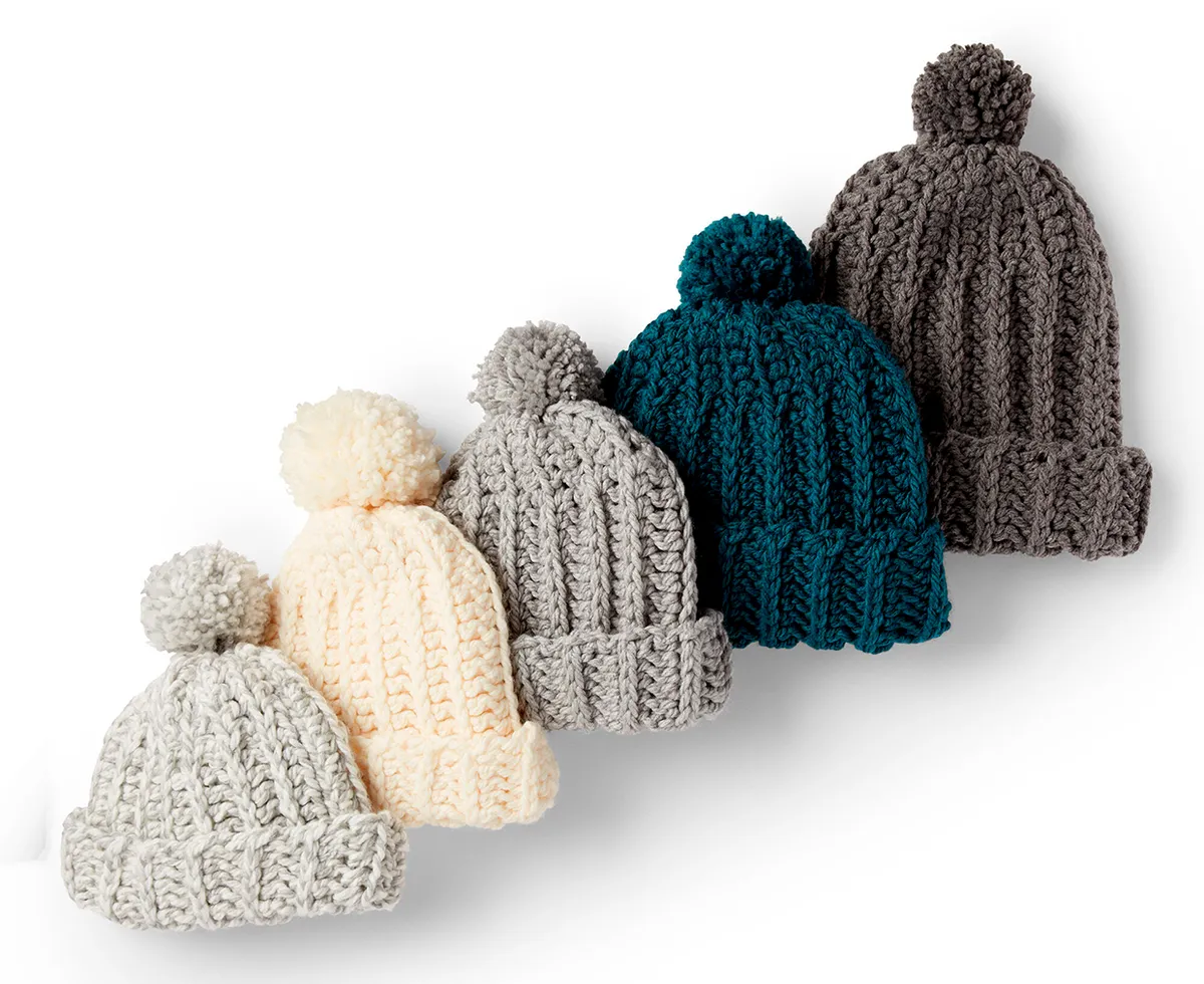 ribbed hat beginner crochet pattern