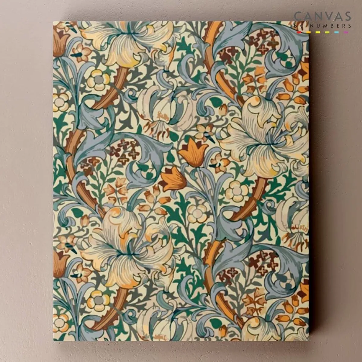 Golden Lilly William Morris paint by numbers for adults
