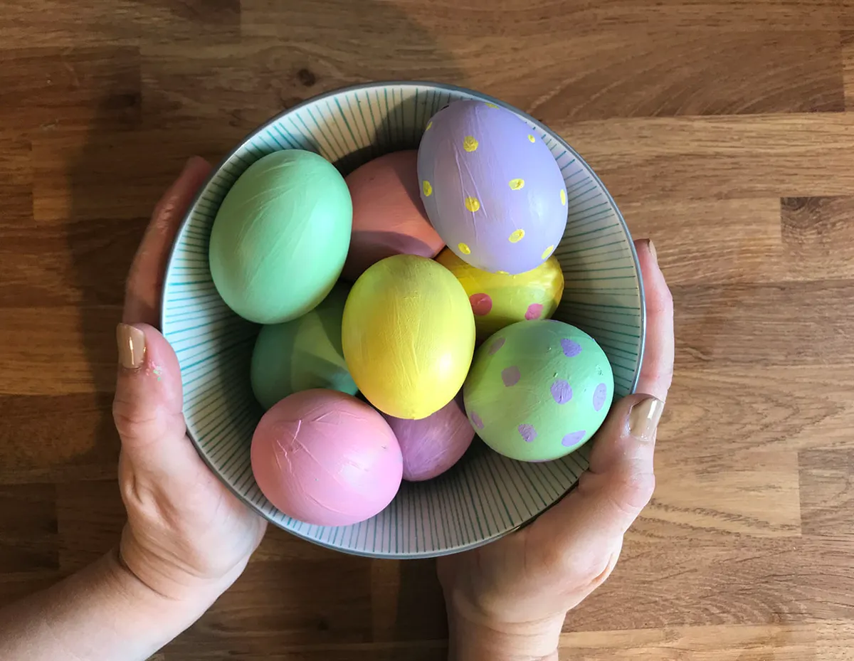 Handmade Potato Easter Egg Stamps Tutorial for Kids
