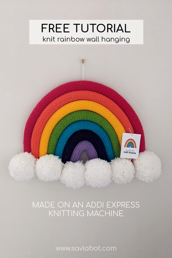 How to knit a rainbow wall hanging