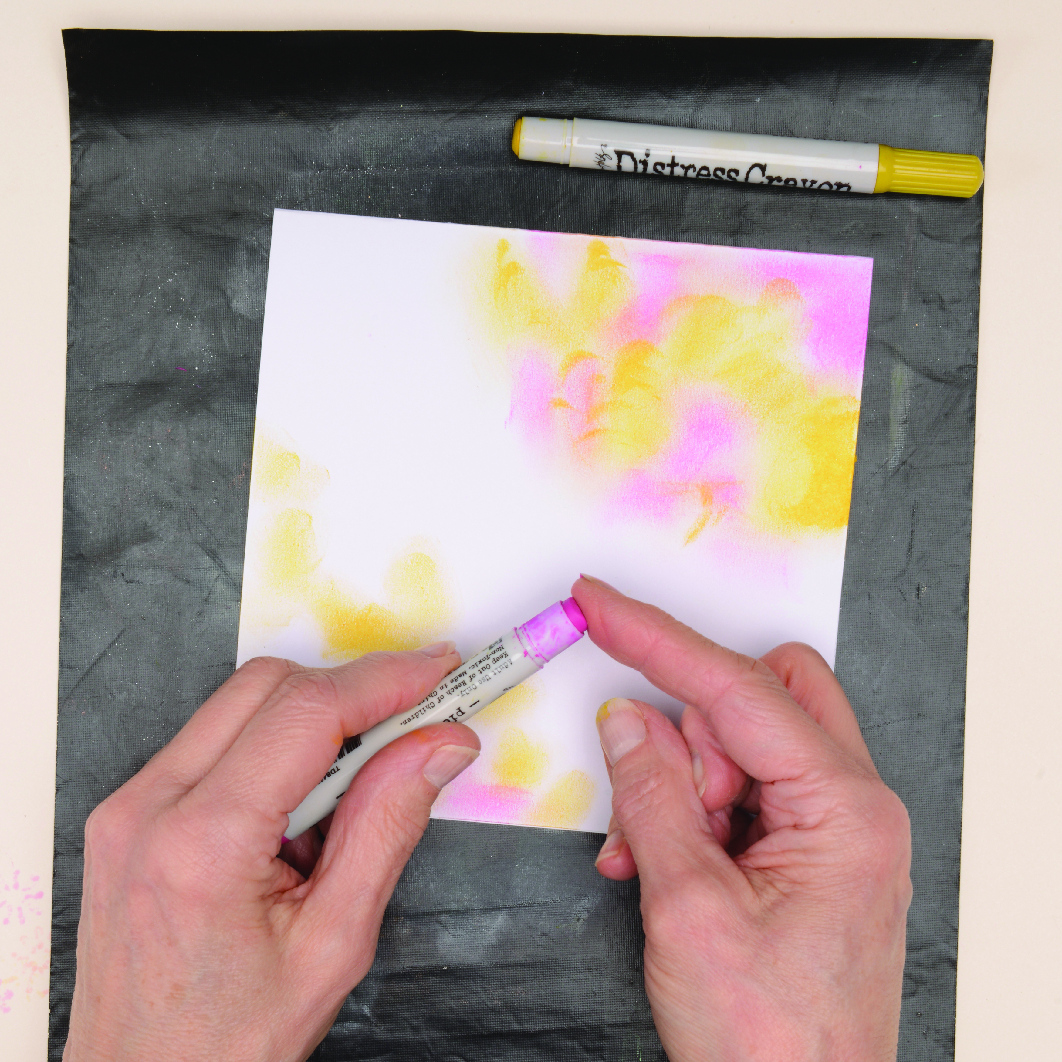 How to use Tim Holtz Distress Crayons – step 1