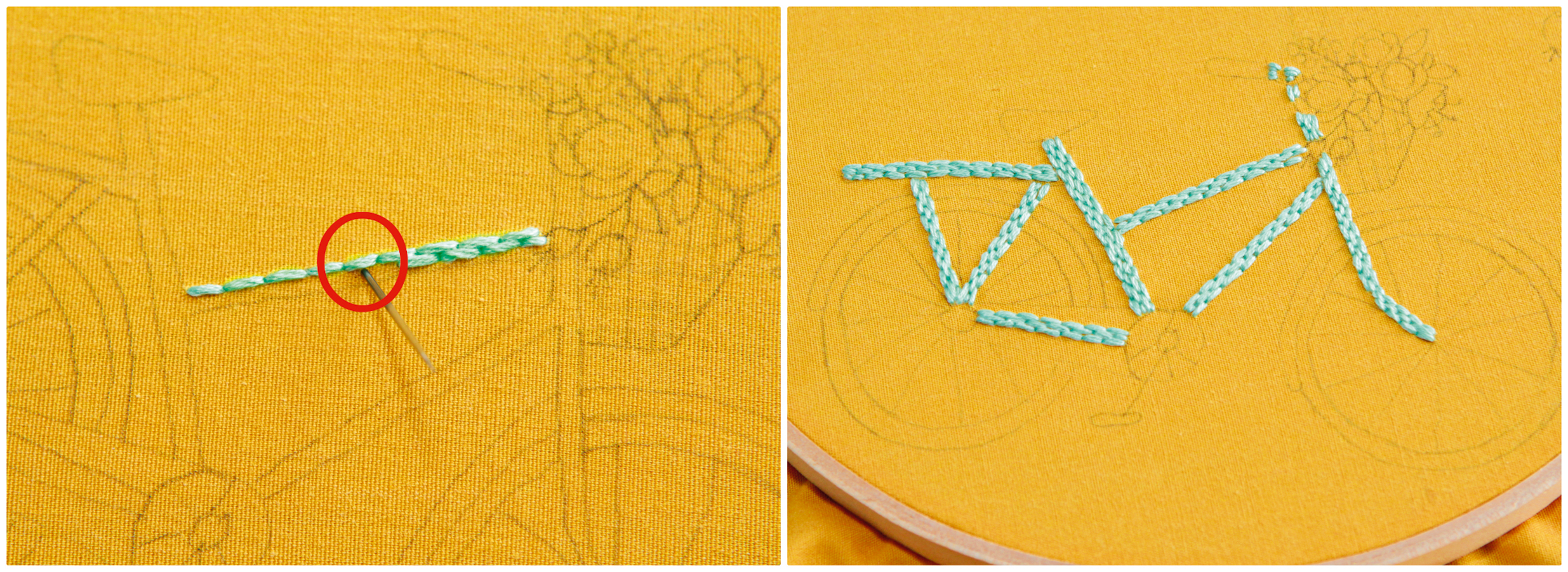 bicycle embroidery pattern step 3