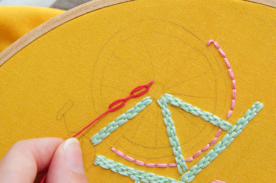 bicycle embroidery pattern step 5