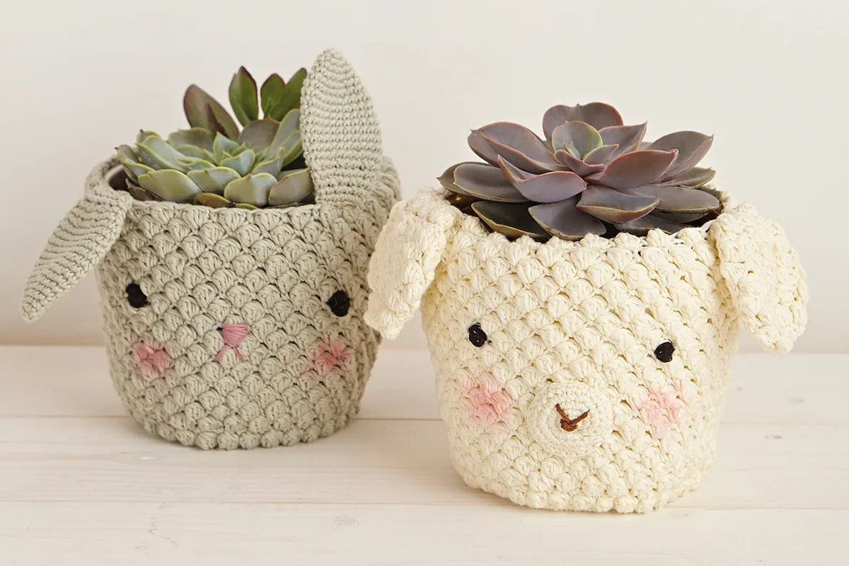crochet plant pot cover