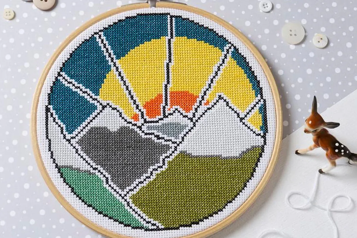 cross stitch kit mountain