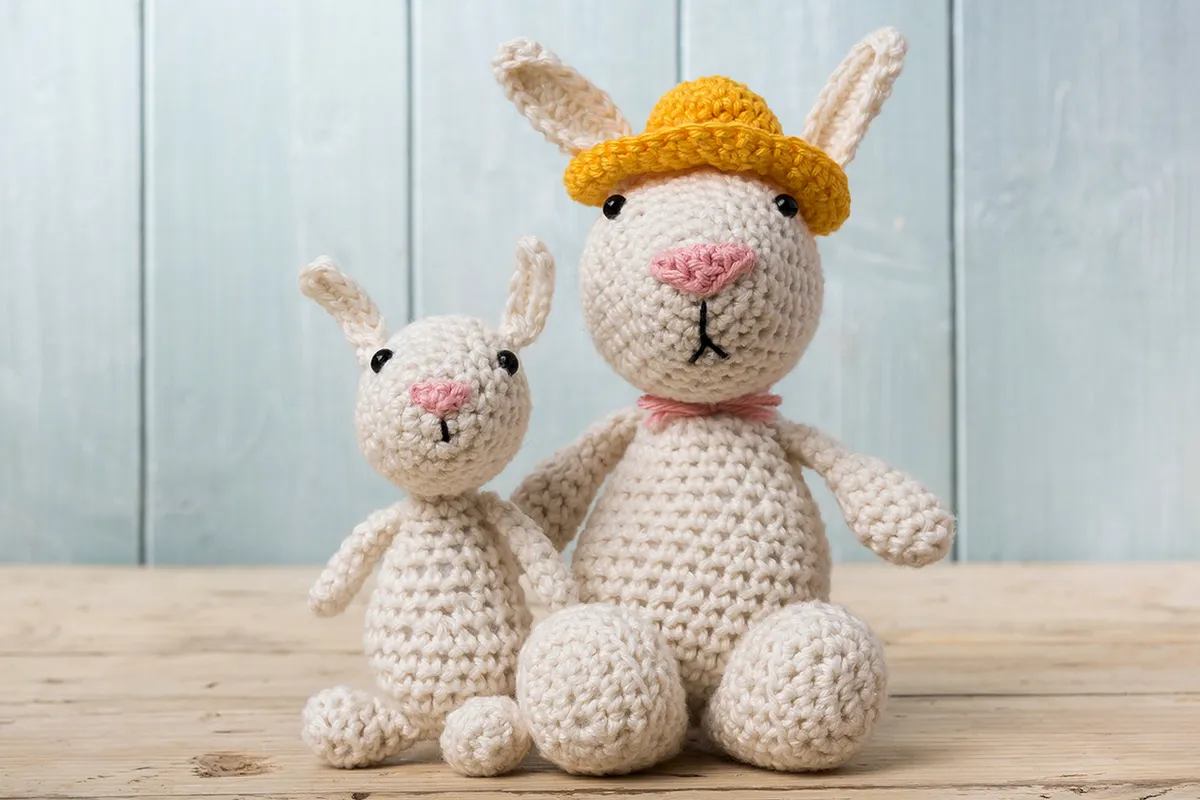 crochet bunny pattern closeup