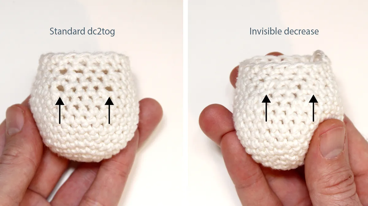 how to invisible decrease crochet comparison