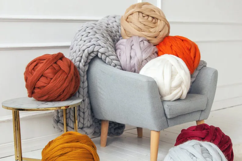 Chunky Wool Yarn Jumbo Tubular Yarn Crochet Cloth DIY Soft Filling Weight  Yarn