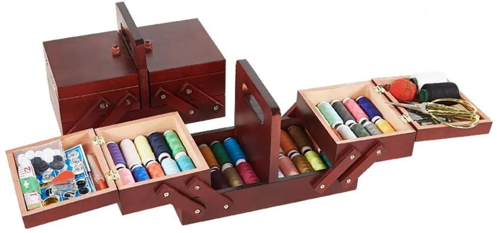 Wooden Sewing Box Beginner Sewing Kit