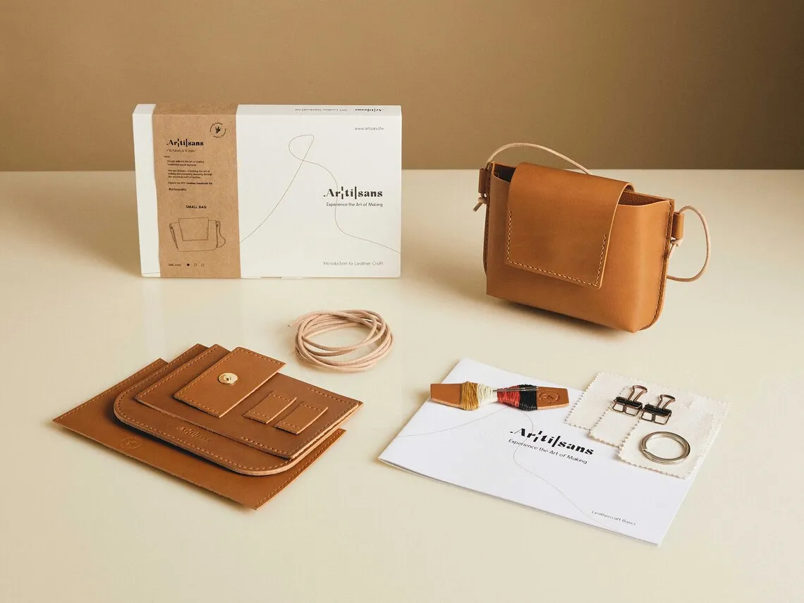 DIY Leather Shoulder Bag Making Kit - DIY Leather Kits for Girls Craft  Leather Sewing Kits 