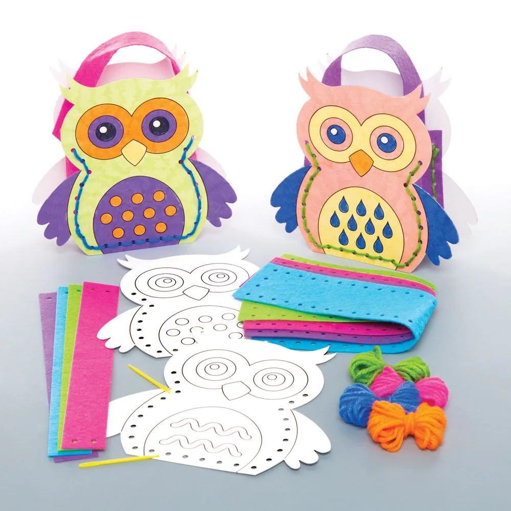 owl colour in bag sewing craft kits for kids