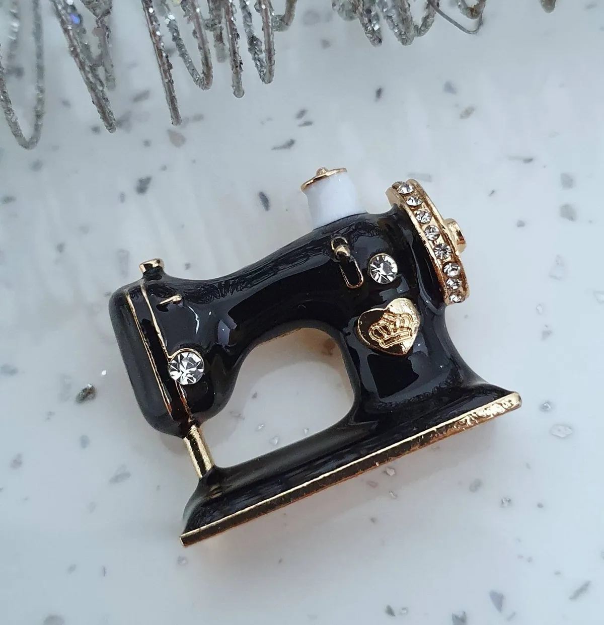 sewing gifts machine brooch