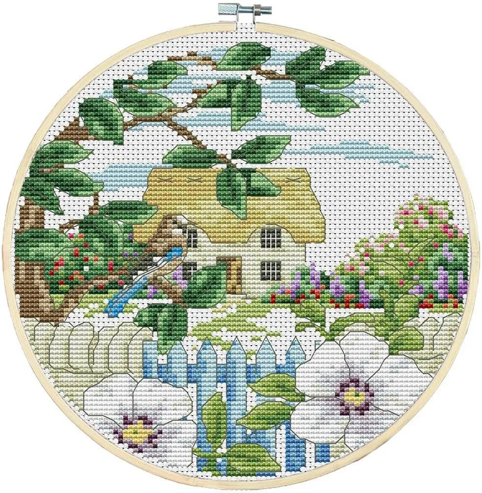 spring cottage cross stitch
