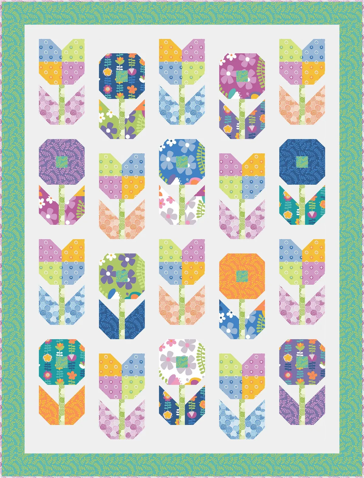 Flower baby quilt pattern