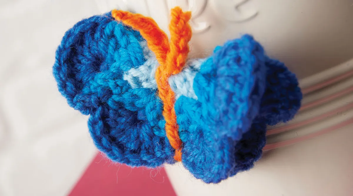 Free crochet butterfly pattern detail