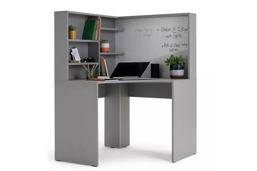 Grey corner desk