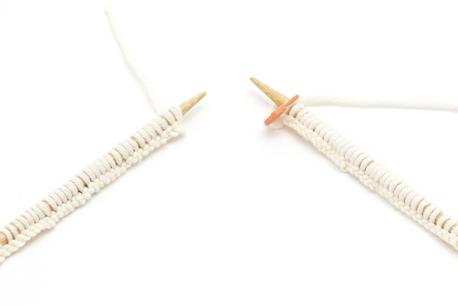 Knitting with circular needles step 2