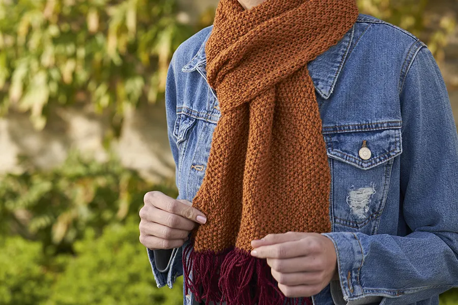 Moss stitch scarf pattern