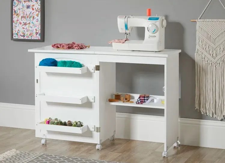 white foldable craft table