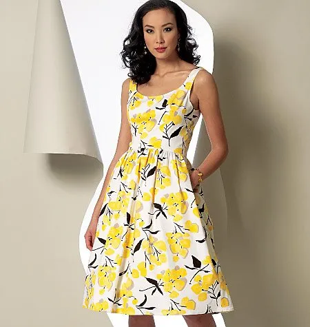 Vogue A-Line Sleeveless Summer Dress Sewing Pattern 9100