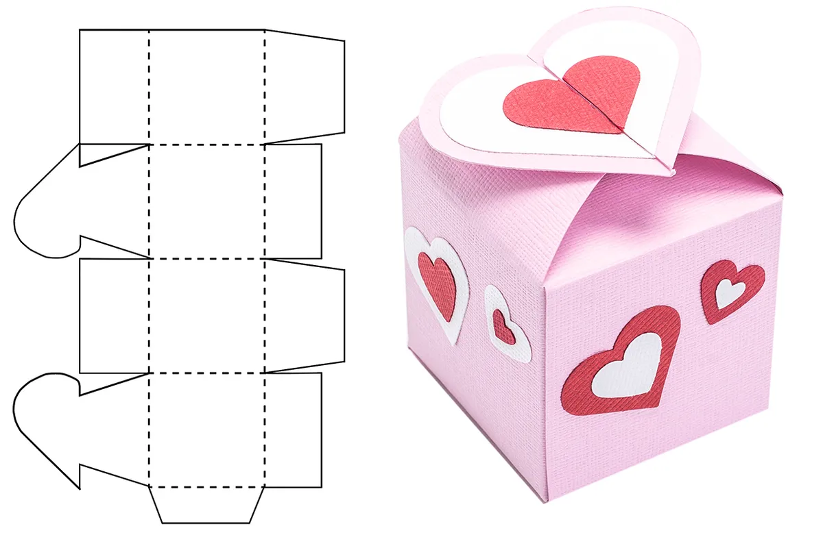 gift box template DIY hearty
