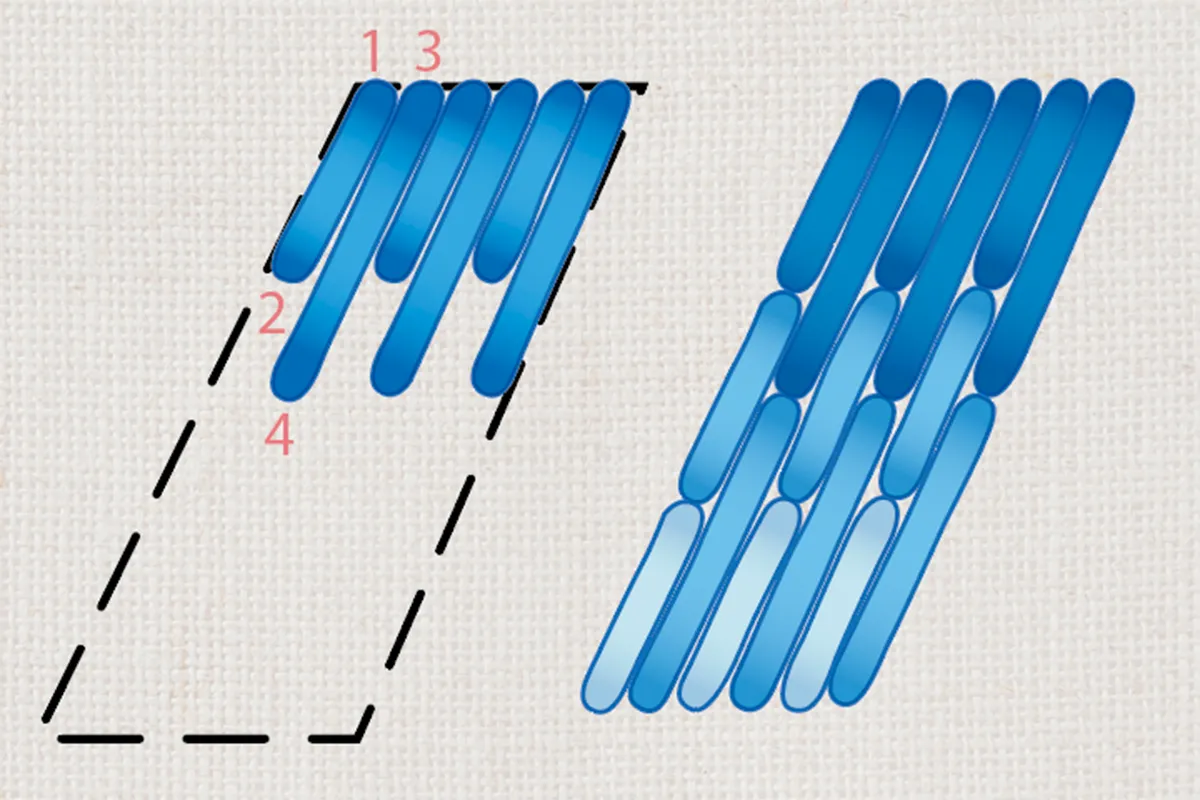 long and short stitch diagram