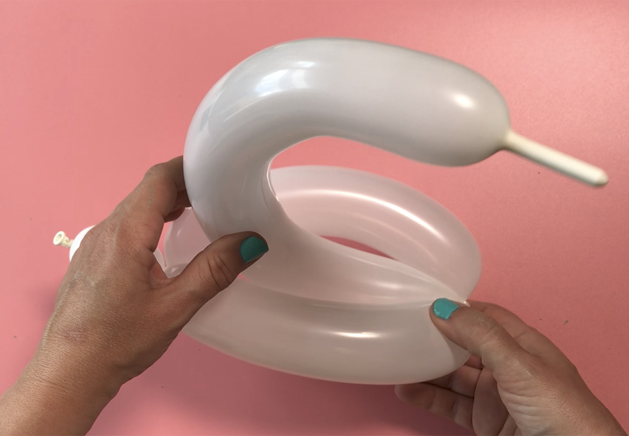 How to make a balloon swan step by step step 13
