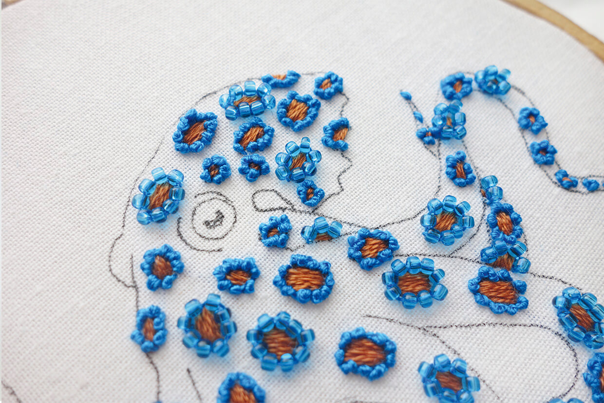 octopus embroidery pattern step 2